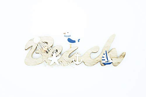 HEITMANN DECO Holzschriftzug, Strand, 30 x 2 x 11 cm, Beach