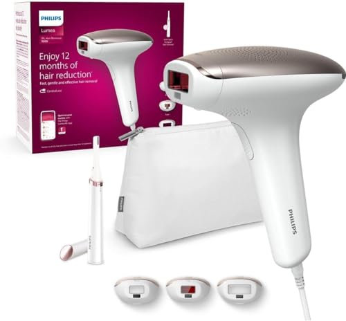 Philips Lumea Serie 7000, Depiladora Luz Pulsada, IPL Piel Suave Desde Casa, Con Funda, Accesorios para el Cuerpo, Cara y Zona del Bikini, Lapiz de Precisión, Alternativa a Depilación Láser. BRI923/00