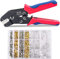 Flytuo SN-58B Crimping Tool Kit with 720PCS Open Barrel Terminals, AWG 24-16 (0.25-2.5mm²), Non-Insulated Crimper Plier for JST, Dupont, Molex, Amon, Amphenol Terminals
