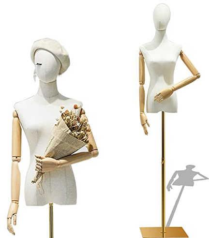 HIYOUGO Schaufensterpuppe Weiblich Schneiderpuppe, Schneiderbüste mit Verstellbarer Höhe Damenbüste Mannequin Kleiderpuppe Torso Weibliche Büste Kleid Ausstellungsstand (Farbe : B)