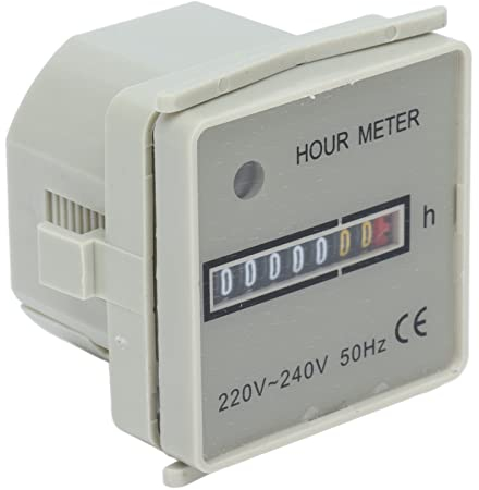 Compteur Electrique, 0-99999. 99H Câblage Simple 220-240V 0. 3W Compteur horaire Sous Compteur Electrique Mesure Consommation Electrique Avec indicateur pour générateurs pour compresseurs