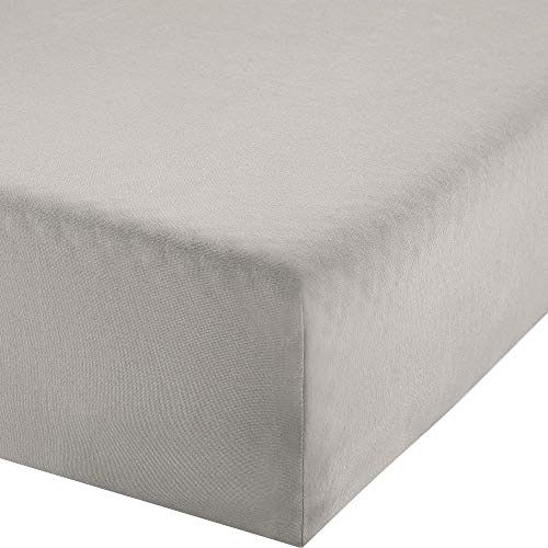 Erwin Müller Boxspringbett-Spannbettlaken Freising Elasthan-Jersey-Stretch - Silber Größe 90x190 cm - 100x220 cm - dehnbar, antipilling, bügelfrei, Rundumgummi