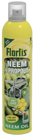 Flortis, Neem + Propolis Spray, EstrattoNaturale di Propolis Potenzia le Difese delle Piante contro l'Oidio, Ideale per Tutti i tipi di Piante, Formato da 250 ml