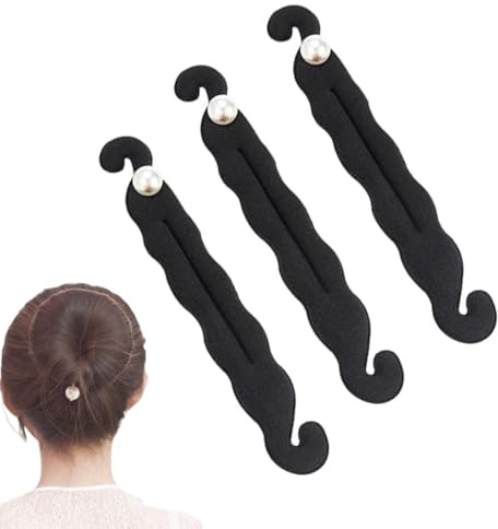 3 Piezas herramienta para hacer moños rápidos, herramientas para rosquillas con rizador giratorio, artículo mágico para recoger el cabello rápida, Moños accesorios