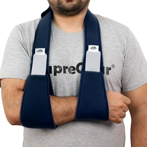 supregear Cabestrillo Inmovilizador de Hombro, Soporte Ligero y Cómodo para Lesiones, Fracturas, Luxaciones, Esguinces, Izquierdo/Derecho, Hombre Mujer, Azul Oscuro