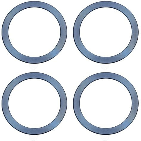 QUARKZMAN universell metallring-klistermärke trådlös magnetisk laddare magnetisk ring klistermärke 56 x 1 mm (ODxT) för mobiltelefonfodral för alla mobiltelefoner, 4-pack, blå