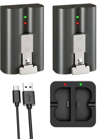 Confezione da 2 pacchi batteria da 6800mAh a ricarica rapida di Ring, batteria V4 e stazione di ricarica per telecamera Ring, batteria di ricambio per Ring Video Doorbell 2/3/4/3 Plus, Stick Up Cam (2