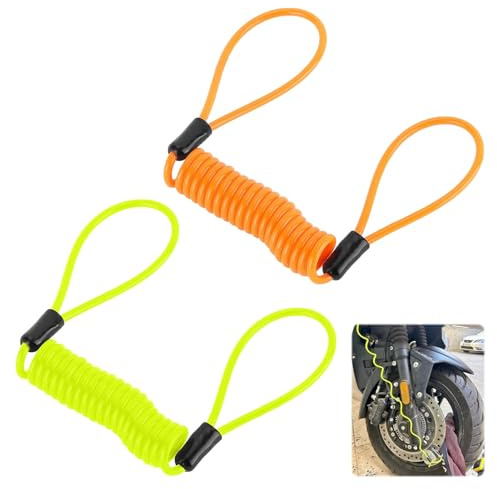 Disc Lock Motorbike, 2PCS Motorcycle Disc Lock, Disc Lock Reminder Cable, Motorbike Disc Lock Reminder Cable, 2pcs Disc Lock Reminder Cable, Motorbike Accessory for Daily Commuting and Travel