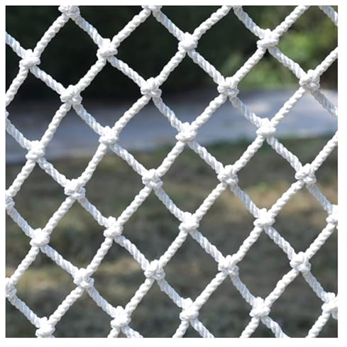 HTRDFWD Rete di Sicurezza per Bambini, anticaduta, Protezione per balconi e Scale, Rete Intrecciata Bianca, Rete per Recinzione in Corda, Rete per rimorchi e Camion.(1x2m/3x7ft)