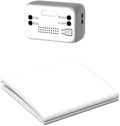 Interruptor inalámbrico VIVIS, sin Necesidad de cableado, sin baterías, generación de energía Manual, Alcance Efectivo en Interiores de hasta 80 Metros, Resistente al Agua, Seguro. (1 To 1)