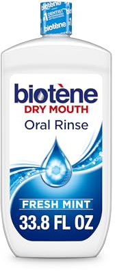 Biotene Oral Rinse Mouthwash for Dry Mouth, Breath Freshener and Dry Mouth Treatment, Fresh Mint - 33.8 fl oz