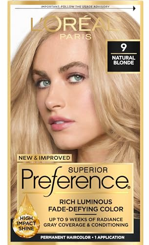 L'Oréal Paris Superior Preference Permanent Hair Color, 9 Natural Blonde
