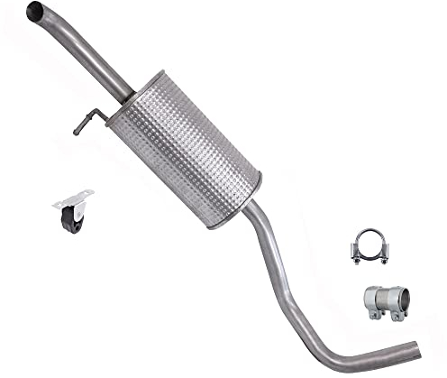 BESTPRICE Auspuff Schalldämpfer Set 1x Endschalldämpfer, mit Montagematerial
