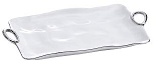 Pampa Bay Handle with Style - Fuente Grande Porcelana (Blanco y Plateado)