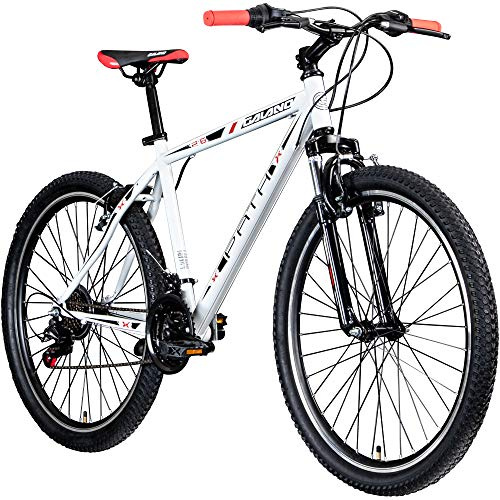 Galano Mountainbike Hardtail 26 Zoll Path MTB Fahrrad 21 Gang Mountain Bike 26 (weiß/schwarz, 46 cm)