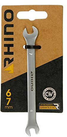 RHINO - Clé à fourches, Clé Plate, clé de Serrage à fourches - Diamètre 6 x 7 mm - Fabriqué en Acier (Chrome Vanadium) - Haute qualité - Garantie à Vie - Plusieurs Tailles Disponibles