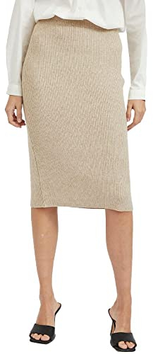 Vila Women's VIRIL Pencil HW Knit Skirt-NOOS Rock, Natural Melange, XS