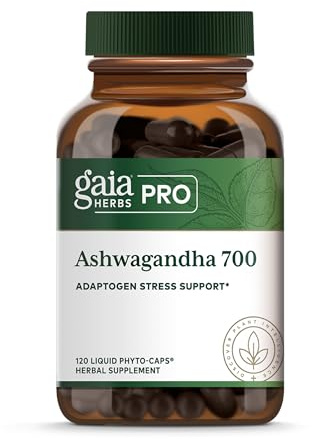 GAIA HERBS PRO Ashwagandha 700 - Healthy Immune Support Supplement* - Single-Herb Formula with Organic Ashwagandha - Vegan, Gluten-Free, Soy-Free - 120 Liquid Phyto-Caps (60 Servings)