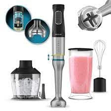Cecotec Handmixer Katana TotalDestroy 1500 XL Cream&Crush DK. 1 500 W, 21 hastigheter och turbo, 4 blad med svart titan, stänkskydd, extra lång fot, tillbehörsset, 800 ml glas.