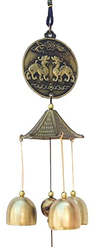 Metallo Cinese Tradizionale Vento Carillon,Scacciapensieri con campana e campanelle,Retrò Campanelli Vento Eolici Cinesi,Adatto per Esterni, Giardino, Decorazioni per la Casa,Attrarre Ricchezza