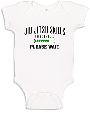 The Shirt Den Jiu Jitsu Skills Loading Please Wait Baby Bodysuit One Piece NB White