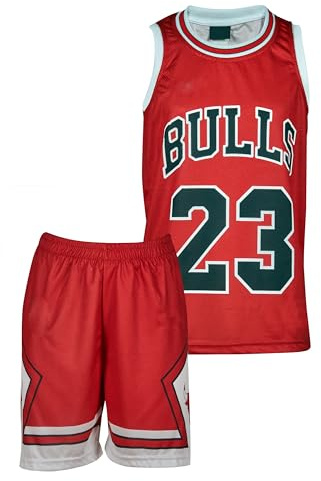 Amdrabola basketboll barn tröja byggsats, röd, kommer med shorts basketfans (152, röd)