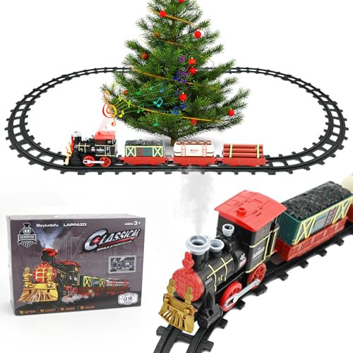 Treno a Vapore di Natale Trenino Elettrico per Bambini Treno Facilmente Assemblabile con Vapore Musica & Luce per Bambini Bambine Ragazze Regali di Natale e Compleanno