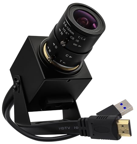 Svpro 4K HDMI USB Zoom Kamera 60FPS Manueller Fokus USB3.0 Webcam Mit 2.8-12mm Varifokalobjektiv, H.264 HD Industriekamera Nahaufnahme Streaming Für PC, TV, Monitor, Projektor