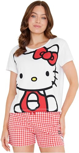 Hello Kitty Dam Pyjamas Kortärmad Anime Sommar Pyjamas Kawaii Kläder Söt Pyjamasset