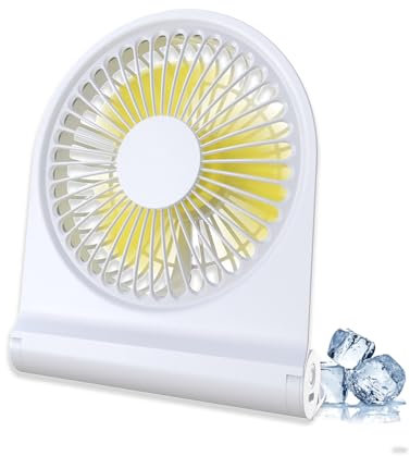 CATGIFF Ventilateur de Bureau Silencieux,Ventilateur de Table Portable Rotation à 180°,3 Vitesses,2000mAh Batterie, Mini Ventilateur USB Détachable Pour Maison, Bureau, Chambre, Extérieur