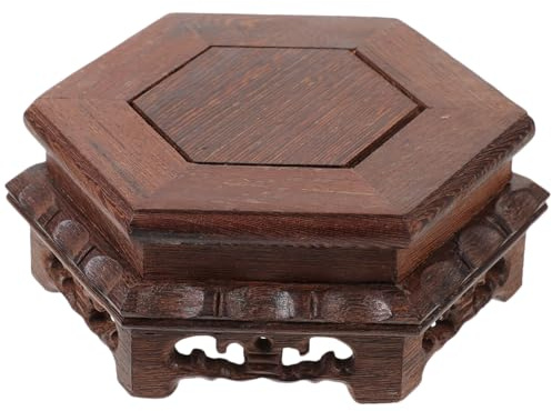 TOYANDONA Support pour Plantes Bois Hexagonal pour Présentoir De Jardinière avec Structure Robuste Et Points De Soutien pour Meilleure Stabilité
