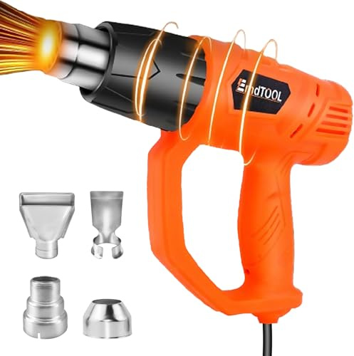 Electric Heat Gun for Crafts, Paint Stripping, Heat Shrink, Vinyl Wrap, Candle Making, Resin, DIY, 2000W Professional Heat Gun Dual Temp with 300℃ & 600℃ Temperature Modes, Handheld Hot Air Gun,Orange