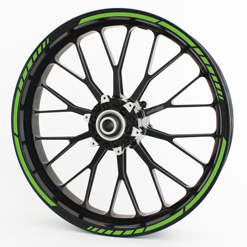 Motoking Felgenrandaufkleber GP - HELLGRÜN KAWA GRÜN - Komplettset für 15 bis 19