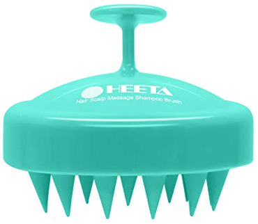 HEETA Kopfhaut Massagebürste für Nasses und Trockenes Haar Sanft Kopfmassage Bürste, Shampoo Haarbürste mit Weichem Silikonkopf für Peeling und Kopfmassage-Grün