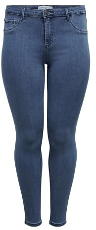 ONLY Carmakoma Women's carTHUNDER Push UP REG SK Jeans MBD NOOS Skinny, Blue (Medium Blue Denim Medium Blue Denim), 22 (Manufacturer Size:50)