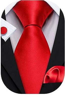 Barry.Wang Men Ties Silk Necktie Set Formal Solid Handkerchief Cufflinks Woven Wedding Business | Necktie Sets for Men,Silk Ties Handkerchief Cuff Links,Jacquard Woven,Fashion Wedding Business Party