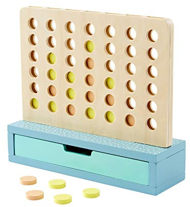 Vertbaudet Holzspiel,Vier gewinnt Natur/blau ONE Size