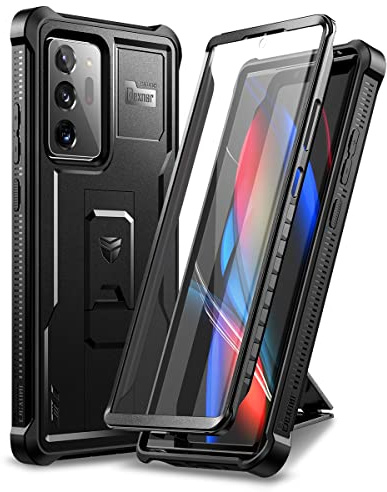 Dexnor for Samsung Note 20 Ultra Case, [Built in Screen Protector and Kickstand] Heavy Duty Military Grade Protection Shockproof Protective Cover for Samsung Note 20 Ultra - Black