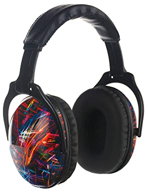 PROTEAR Casque Anti Bruit Enfant Facilement Réglable Pliable, Protection Auditive confortable avec Sac de Transport, SNR 28dB pour l’, Feux d’Artifice,étudier, Concert(Feux d’artifice noirs)