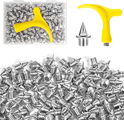 3/16 Zoll Track Spikes, Edelstahl Pyramiden-Schuhspikes mit Spike-Schraubenschlüssel für Track und Cross Country, Ersatz-Spikes für Sprintsport, kurze Laufschuhe