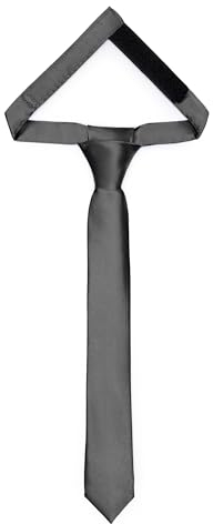 Ladeheid Kinder Krawatte für Jungen - Eleganter glänzender Look, Vorgebunden mit einem Klettverschluß, Perfekt für besondere Anlässe - Stilvolle Ansteckkrawatte TKS (31cm x 4cm, Schwarz)