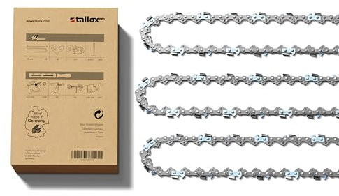 3 catene per motosega professionali Tallox, passo 3/8, spessore 1,6 mm, 66 maglie di trascinamento, per barra da 45 cm, compatibili con motoseghe Stihl