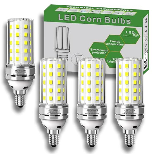 JIUYUAN 7W LED Glühbirne E14 LED Lampe 1050lm Kaltweiß 6000K Ersetzt Glühbirnen 80W energiesparende Lampen mit langer nicht Dimmbar 4er Pack