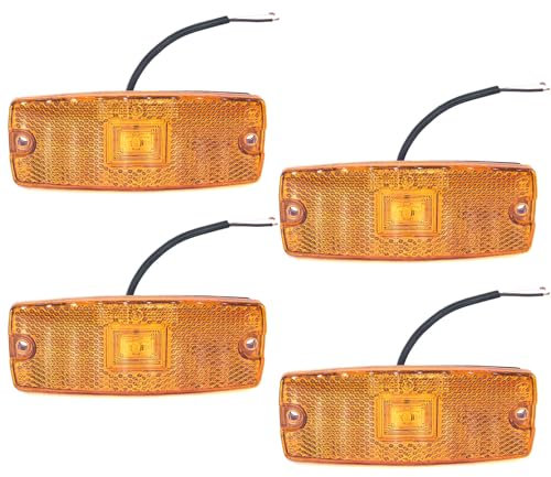 AOJO Wohnwagen Begrenzungsleuchte Orange Seitenmarkierungsleuchte LED 12V 24V Gelb für Anhänger, LKW - Inkl.Schrauben (Gelb-4Pack)