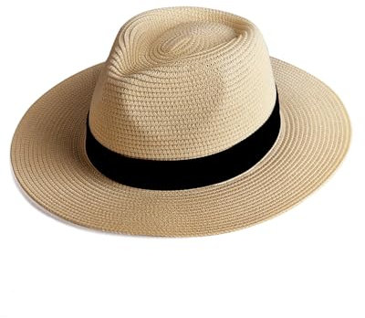 Zylioo XL/XXL Strohhut Herren Großen Kopf, Sommer Stroh Sonnenhut,Sonnenschutz UV Sommerhut Strandhut für Urlaub