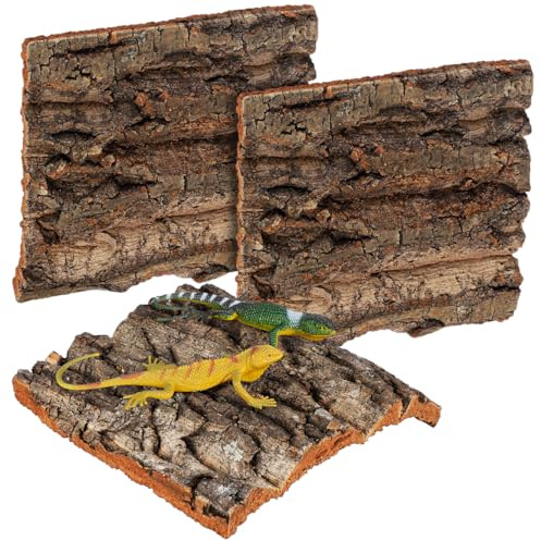 DOITOOL 4 Pezzi Corteccia di Sughero 5.91X5.91In Sfondo Naturale per Terrario Rettili E Anfibi Decorazione Acquario per Geco Lucertola Drago Barbuto