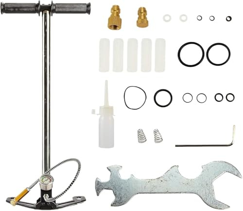 QUGURLID High Pressure Hand Pump,30Mpa 4500PSI 3-Stage PCP Air Pump,Air Rifles Filling Stirrup Pumps,Stainless Steel Hand Air Pump