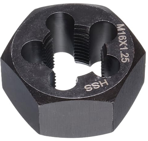 QUARKZMAN Filière À Six Pans M16 x 1.25 Métrique À Droite En Acier Rapide Outil De Réparation Filetage Fixe Pour Couper Les Vis