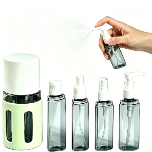 EAVUYIS 4-i-1 resedispenser, påfyllningsbar och läckagesäker, resekit för schampo, lotion och bubbelbad