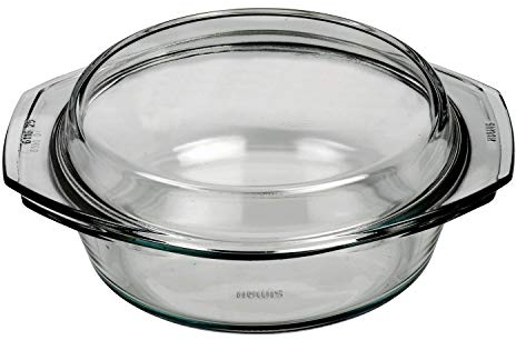 Simax Schüssel mit Deckel, Glas, Transparent, 22.5 x 22.5 x 9.3 cm